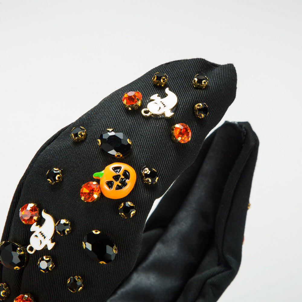 Wholesale 2023 Halloween Fabric Art Ghost Pumpkin Ghost Face Decorative Headband